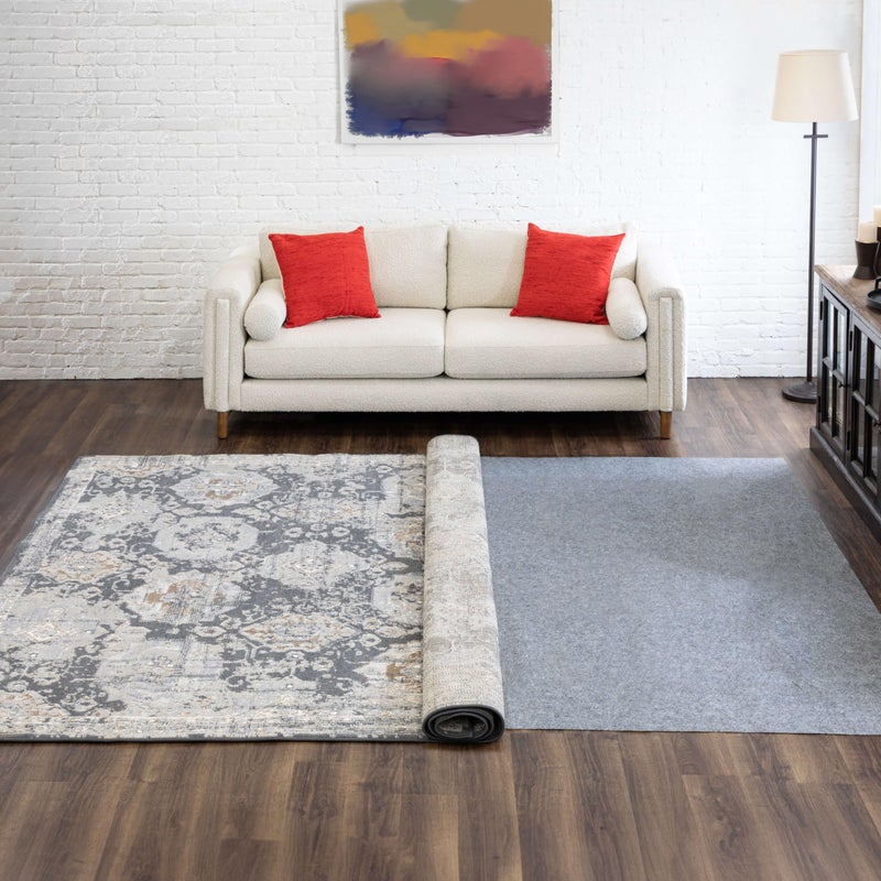 Mohawk Home 12â€™ x 15â€™ Non Slip Grip Rug Pad 1/8" Low Profile Felt Cushion + Rubber Gripper, Great For High Traffic Areas - Safe For All Floors - Image 2